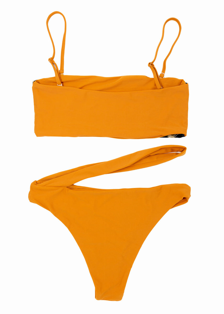 mustard bandeau bikini